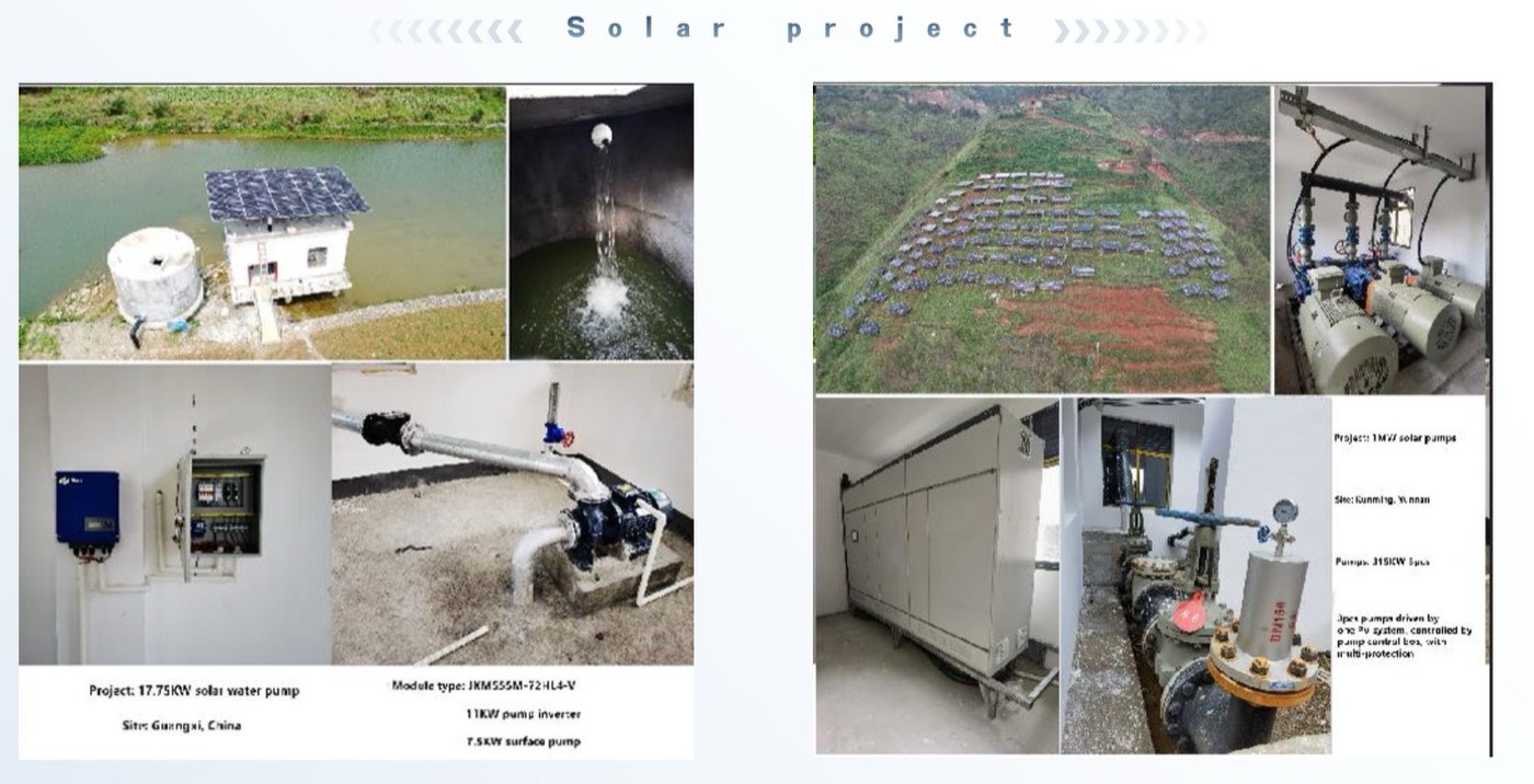 Solar water pump project references and project installation photos