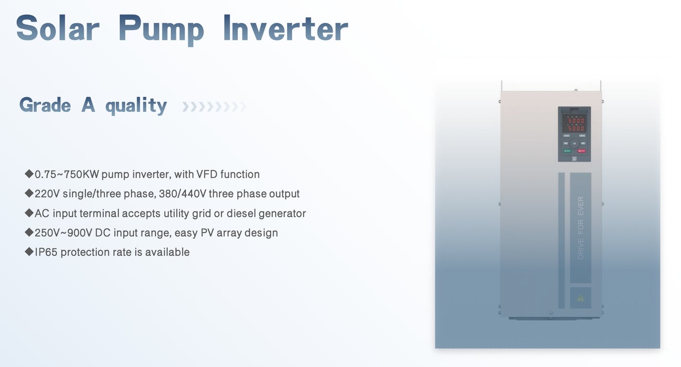Solar pump inverter with VFD function