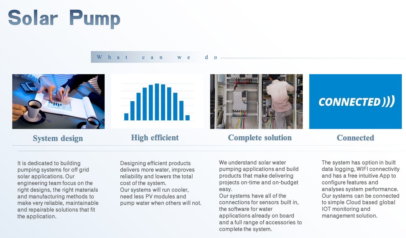 Solar pump system design efficiency and connectivity benefits