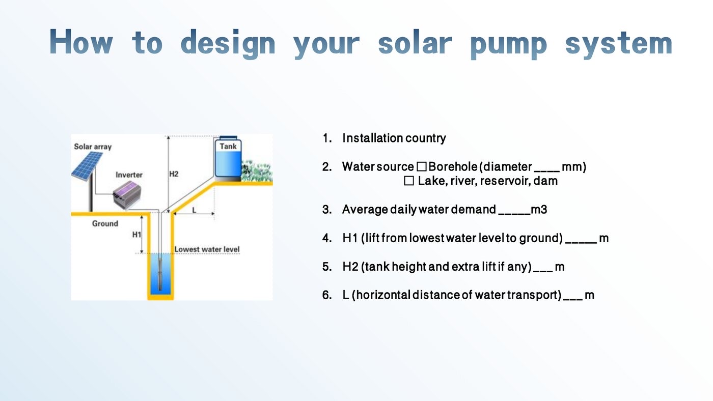Solar water pump system design checklist